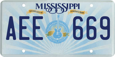 MS license plate AEE669
