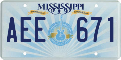 MS license plate AEE671