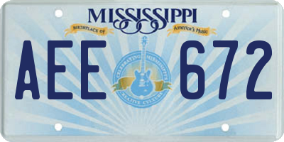 MS license plate AEE672