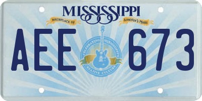 MS license plate AEE673