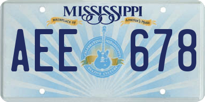 MS license plate AEE678