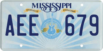 MS license plate AEE679