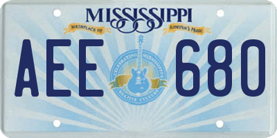 MS license plate AEE680