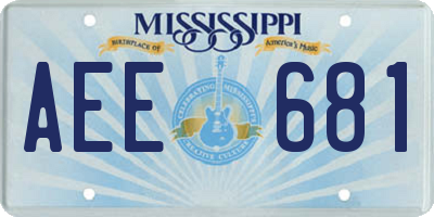 MS license plate AEE681