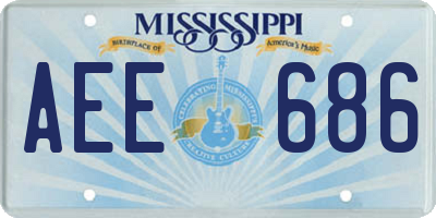 MS license plate AEE686