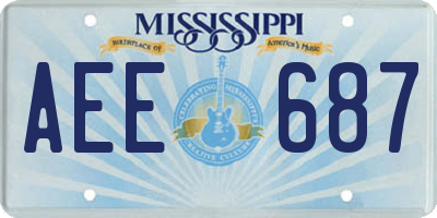 MS license plate AEE687