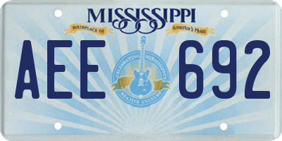 MS license plate AEE692