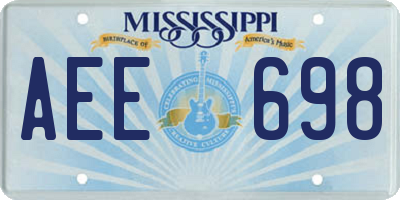 MS license plate AEE698