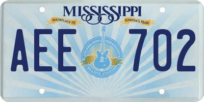 MS license plate AEE702