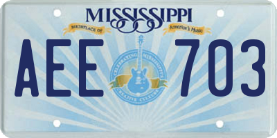 MS license plate AEE703