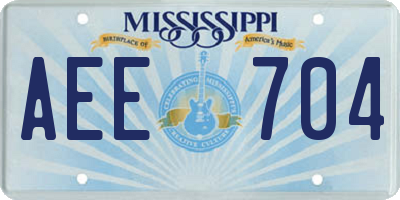 MS license plate AEE704