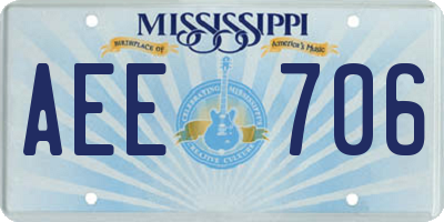 MS license plate AEE706