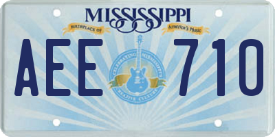 MS license plate AEE710
