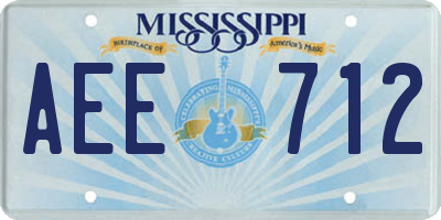MS license plate AEE712