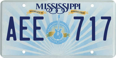 MS license plate AEE717