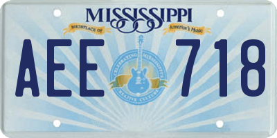 MS license plate AEE718