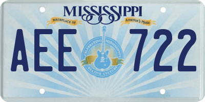 MS license plate AEE722