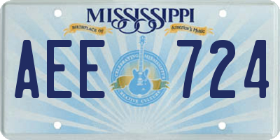 MS license plate AEE724