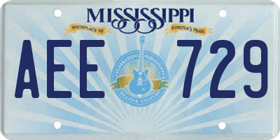 MS license plate AEE729