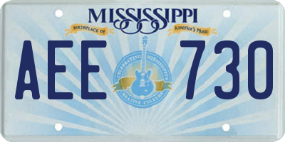 MS license plate AEE730