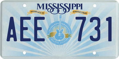 MS license plate AEE731