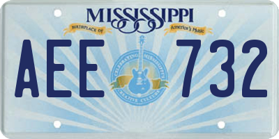 MS license plate AEE732