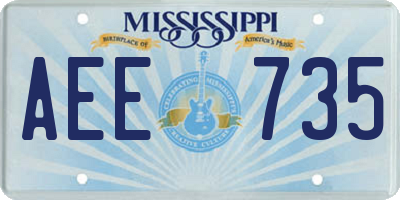 MS license plate AEE735