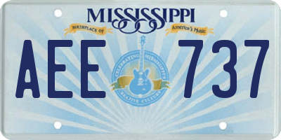 MS license plate AEE737