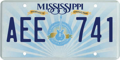 MS license plate AEE741
