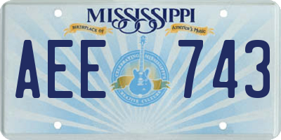 MS license plate AEE743
