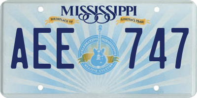 MS license plate AEE747