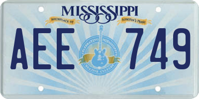 MS license plate AEE749
