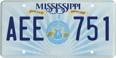 MS license plate AEE751
