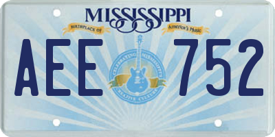 MS license plate AEE752