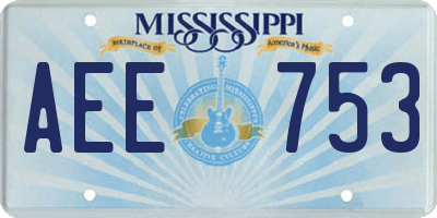 MS license plate AEE753
