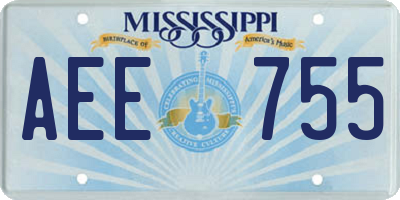 MS license plate AEE755