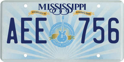 MS license plate AEE756