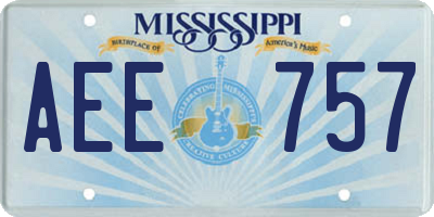 MS license plate AEE757