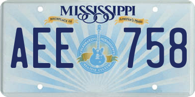 MS license plate AEE758