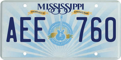 MS license plate AEE760