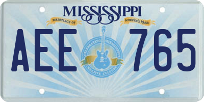 MS license plate AEE765