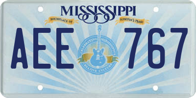MS license plate AEE767