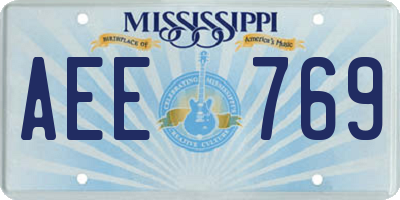MS license plate AEE769
