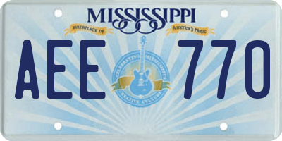 MS license plate AEE770