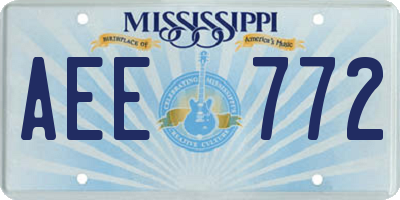 MS license plate AEE772