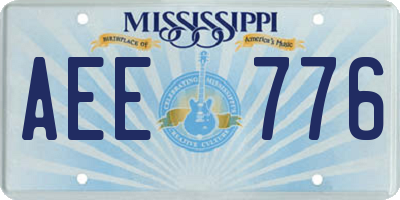 MS license plate AEE776