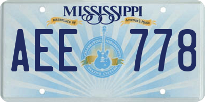 MS license plate AEE778