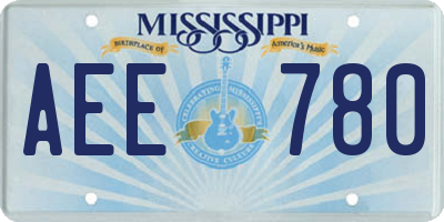 MS license plate AEE780