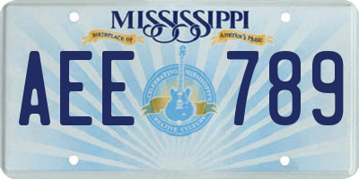 MS license plate AEE789