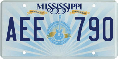 MS license plate AEE790